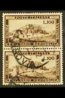 1949 100L Brown Centenary Of Roman Republic (SG 726, Sassone 600), Fine Used Vertical PAIR, Fresh, Cat £320.... - Unclassified