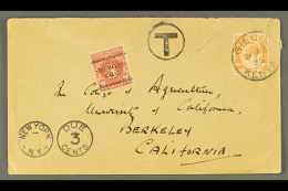 1935 UNDERPAID MAIL TO USA Delightful Envelope To California, Bearing 20c Orange Tied Gilgil/Kenya Cds, And On... - Vide