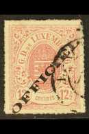 OFFICIAL 1875-80 12½c Rose, Rouletted In Colour, With Type O7 Overprint Reading Diagonally Upwards, SG O82... - Other & Unclassified