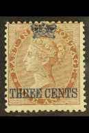 1867 3c On 2c In Blue, SG 3, Very Fresh Mint. For More Images, Please Visit... - Straits Settlements