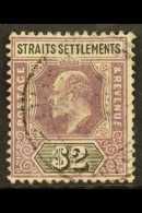 1902 $2 Dull Purple And Black, SG 119, Very Fine Used. For More Images, Please Visit... - Straits Settlements