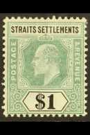 1904 $1 Dull Green And Black, Wmk MCA, SG 136, Very Fine Mint. For More Images, Please Visit... - Straits Settlements