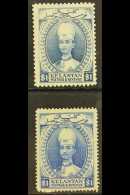 KELANTAN 1928-35 $1 Blue Set With Perf 12 & Perf 14, SG 39/39a, Fine Mint (2 Stamps) For More Images, Please... - Other & Unclassified