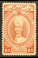 KELANTAN 1937-40 Ismail $2 Red Brown & Scarlet, SG 53, Fine Mint With Tiny Hinge Thin For More Images, Please... - Other & Unclassified