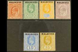 1906 Complete Overprints Set, SG 1/6, Very Fine Mint. (6) For More Images, Please Visit... - Maldive (...-1965)