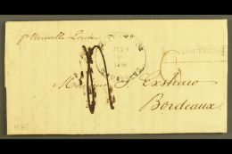 1835 UNIQUE DATESTAMP. 1835 (10 Jun) Entire Letter With Full Contents (French) From Port Louis To Bordeaux,... - Mauritius (...-1967)