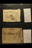 1892-1910 Four Stampless Covers All Addressed To Kathmandu With Arrival Datestamps And Small Handstamped Seals,... - Nepal
