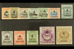 1899 (22 July - Oct) 4 CENTS Surcharged Set Opt'd "SPECIMEN", SG 112s/24s, Never Hinged Mint. Superb (12 Stamps)... - Borneo Del Nord (...-1963)