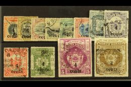 1904-05 "4 Cents" Surcharge Set Complete, SG 146/57, Very Fine Used (the 6c & 8c Values Mint) 12 Stamps For... - North Borneo (...-1963)