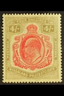 1908-11 4s Carmine & Black, SG 79, Fine Mint. For More Images, Please Visit... - Nyassaland (1907-1953)
