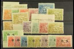 1925-27  Set To 5s Plus 6d Shade, And Official Set, SG 125/134, O22/30, Mint. (21) For More Images, Please Visit... - Papua Nuova Guinea