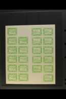 LUBOML LOCAL POST 1918 5h Green Synagogue COMPLETE IMPERF SHEET Of 22 Stamps And Two Blank Labels (Barefoot 1PS,... - Altri & Non Classificati