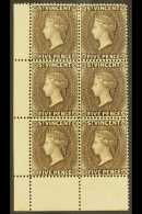 1897 5d Sepia, SG 62, Corner Marginal BLOCK OF SIX (2 X 3), Fine Mint, The Four Lower Stamps Never Hinged. For... - St.Vincent (...-1979)