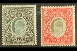 1904 KEVII 3R And 5R, SG 43/44 Fine Fresh Mint. (2 Stamps) For More Images, Please Visit... - Somaliland (Protectorate ...-1959)