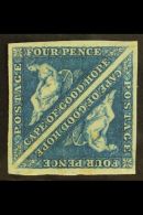 CAPE OF GOOD HOPE 1855-63 4d Blue, SG 6a, MINT PAIR With 4 Large Margins & Large Part OG. Some Small Mild Tone... - Unclassified