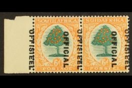 OFFICIAL VARIETY 1930-47 6d Green & Orange, OVERPRINT SHIFTED TO LEFT VARIETY, Left Marginal Example With... - Unclassified