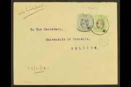 1912 Cover To Brussels, Franked Ed VII ½d Green And Black And 2d Slate Tied By "Bende X" Cds Cancels With... - Nigeria (...-1960)