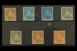1851-55 Complete Imperf "blued Paper" Set, SG 2/8, All With 4 Clear Margins, Very Fine Mint Set (7 Stamps) For... - Trindad & Tobago (...-1961)