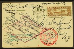 1930 (Apr 29) Picture Postcard Bearing Very Fine AIR Graf Zeppelin $1.30 Brown (Sc C14, SG A687) Tied By Slogan... - Otros & Sin Clasificación