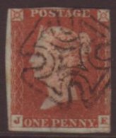 1841 1d Red Brown Imperf, SG 8, Used With Excellent 'Belfast' Maltese Cross Cancel, Two Clear Margins, Scarce! For... - Other & Unclassified