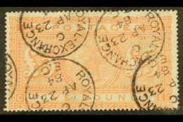 1867-83 £5 Orange On White Paper, SG 137, Used With Several Strikes Of A Delightfully Crisp Fully- Dated... - Altri & Non Classificati