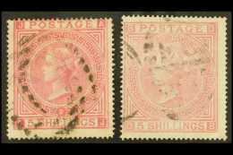 1867-83 5s Rose & 5s Pale Rose Both Plate 2, SG 126/7, Both Lightly Used With Original Colours & Full... - Altri & Non Classificati