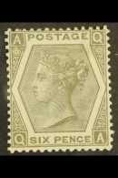 1872-73 6d Grey (plate 12) Wmk Spray, SG 125, Mint Part OG With Couple Of Gum Thin Spots In Hinge Area. Lovely... - Other & Unclassified