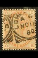 1880 1s Orange- Brown Plate 13, Wmk Spray, SG 156, Very Fine Used With Attractive Fully- Dated Small Squared... - Other & Unclassified