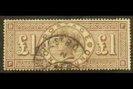 1884 £1 Brown- Lilac Wmk Imperial Crowns, SG 185, Used With Attractive Cds Cancels, Good Colour & Full... - Other & Unclassified