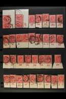 1902-1911 1d RED USED CONTROLS. An Interesting Collection Of 1d Marginal Examples With Various CONTROLS, Mostly... - Zonder Classificatie