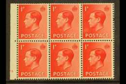 BOOKLET PANE 1936 1d Scarlet Upright Watermark Cylinder Booklet Pane, SG Spec PB 2,  Cylinder "F3 - No Dot",... - Unclassified