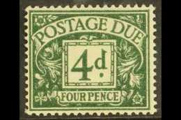 POSTAGE DUE 1937-38 4d Dull Grey-green, Wmk "G VI R", SG D31, Very Fine Never Hinged Mint. For More Images, Please... - Unclassified