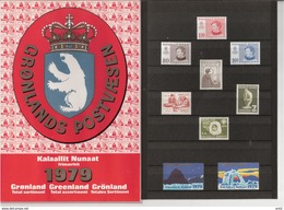 Greenland 1979 Full Yearset, In Folder With Christmas Stamp Mi 112-118, MNH(**) - Komplette Jahrgänge