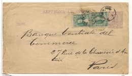 ARGENTINA - Vf C/1889  ENTIRE CARD From BUENOS AIRES To PARIS - ALVEAR Cat. RIESE F16/ F17 Uparated Yvert # 77 (x2) - Entiers Postaux