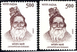 FAMOUS PEOPLE-SAGES & SAINTS-JANARDAN SWAMY-ERROR-COLOR VARIETY-INDIA-FU-GW--H1-259 - Abarten Und Kuriositäten