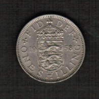 GREAT BRITAIN  1 SHILLING 1958 (KM # 904) - I. 1 Shilling