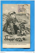 CAP VERT-vicente Cabo Verde-cabana De Pecadores-beau Plan Animé- A Voyagé Pour Françe En 1909 édition Frusoni - Cap Verde