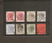 HONG KONG 1882 - 1896  ALL DIFFERENT TO 10c  BETWEEN SG 33 AND SG 38 WATERMARK  CROWN CA FINE  USED Cat £53+ - Usados