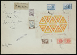 Cover Used In Buenos Aires In JA/1958, With Nice Multicolor Postage + Complete Mini-sheet Of Cinderellas Of The... - Autres & Non Classés