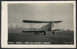 ESQUEL: Airplane For School And Sport, Rare Real Photo PC, Circa 1940, Excellent Quality! - Argentine