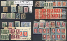 4 Stockcards With Old Stamps, MANY WITH VARIETIES, Also Nice Postmarks And Some With Invalidating Perforations,... - Collections, Lots & Séries