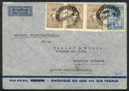 10/NO/1934 Buenos Aires - Czechoslovakia: Airmail Cover (by Air France) Franked With 1.32P., Arrival Backstamp, VF... - Autres & Non Classés