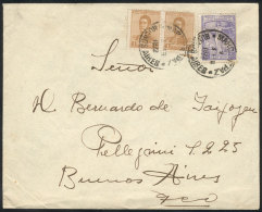 Cover Sent From Marcos Paz To Buenos Aires On 3/FE/1922 With Interesting Postage Of 5c. That Combines San Martin... - Autres & Non Classés