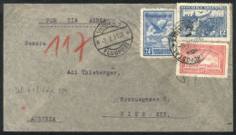 19/DE/1930 Buenos Aires - Austria: Airmail Cover (by Air France) Franked With 66c., With Transit Backstamps Of... - Sonstige & Ohne Zuordnung