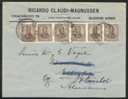 Cover Sent From Buenos Aires To Germany On 25/AP/1911 Franked With Strip Of 6 Of 2c. San Martin In Oval, VF... - Autres & Non Classés