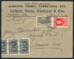 Cover With Advertising Corner Card: "El Guanaco, Grocery Store, Hardware Store, Etc. - Lobera, Otero, Oholeghy... - Autres & Non Classés