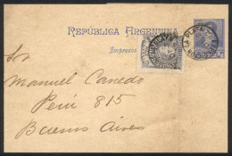 ½c. Rivadavia Wrapper + ½c. Stamp Of 'Sudamericana' Issue, Sent From La Plata To Buenos Aires On... - Autres & Non Classés