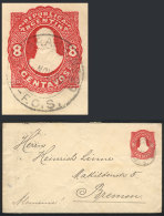 8c. Stationery Envelope Sent From Azul To Germany On 1/NO/1890, Cancelled By "ESTAFETA AMBULANTE Nª29 -... - Sonstige & Ohne Zuordnung