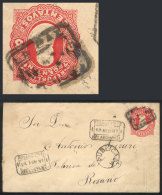 8c. Stationery Envelope Sent To Rosario On 14/NO/1887, With The Extremely Rare Short Rectangle Cancel Of LA PAZ... - Sonstige & Ohne Zuordnung