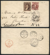 Cover Sent To England On 5/MAR/1883, Franked With 12c. (Moreno 4c. + Rivadavia 8c.) Cancelled "ESTAFETA AMBULANTE... - Autres & Non Classés